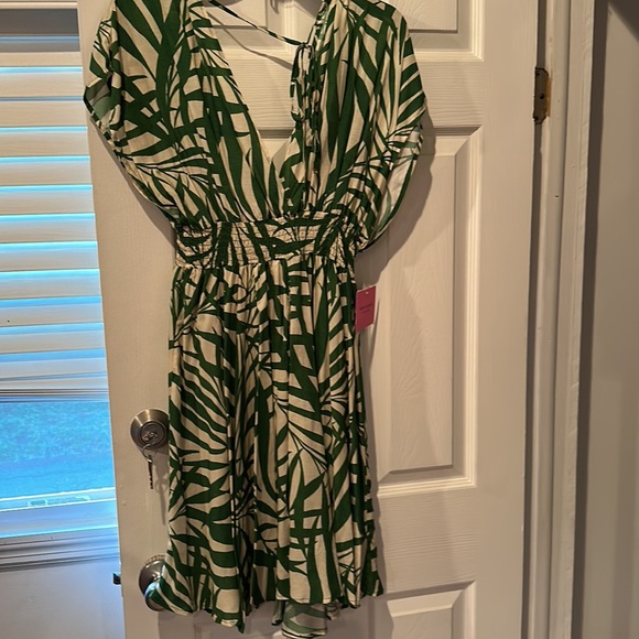 Kate Spade Open Back Cover Up Dress - Palm Fronds NWT - Picture 5 of 6